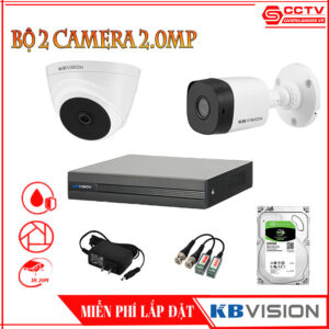 Trọn Bộ 2 Camera KBvision 2.0MP