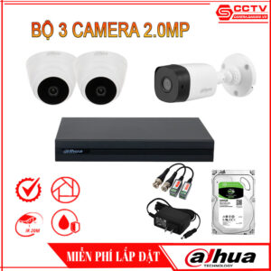 Trọn Bộ 3 Camera Dahua 2.0MP