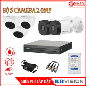 Trọn Bộ 5 Camera KBvision 2.0MP