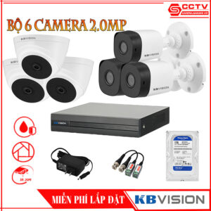 Trọn Bộ 6 Camera KBvision 2.0MP