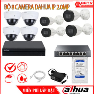Bộ 8 Camera Dahua IP 2.0MP
