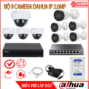 Bộ 9 Camera Dahua IP 2.0MP